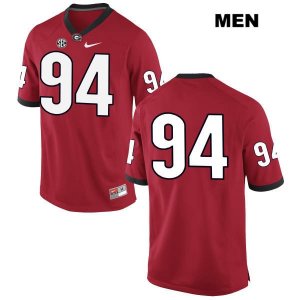 Men's Georgia Bulldogs NCAA #94 Michael Barnett Nike Stitched Red Authentic No Name College Football Jersey UPC2454HI